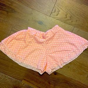 Pink Polka Dotted Vintage Short/Skirt (Flowy and stretchy) size small